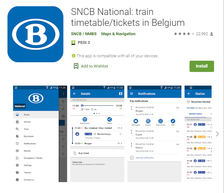 Como moverse en tren por Bélgica
